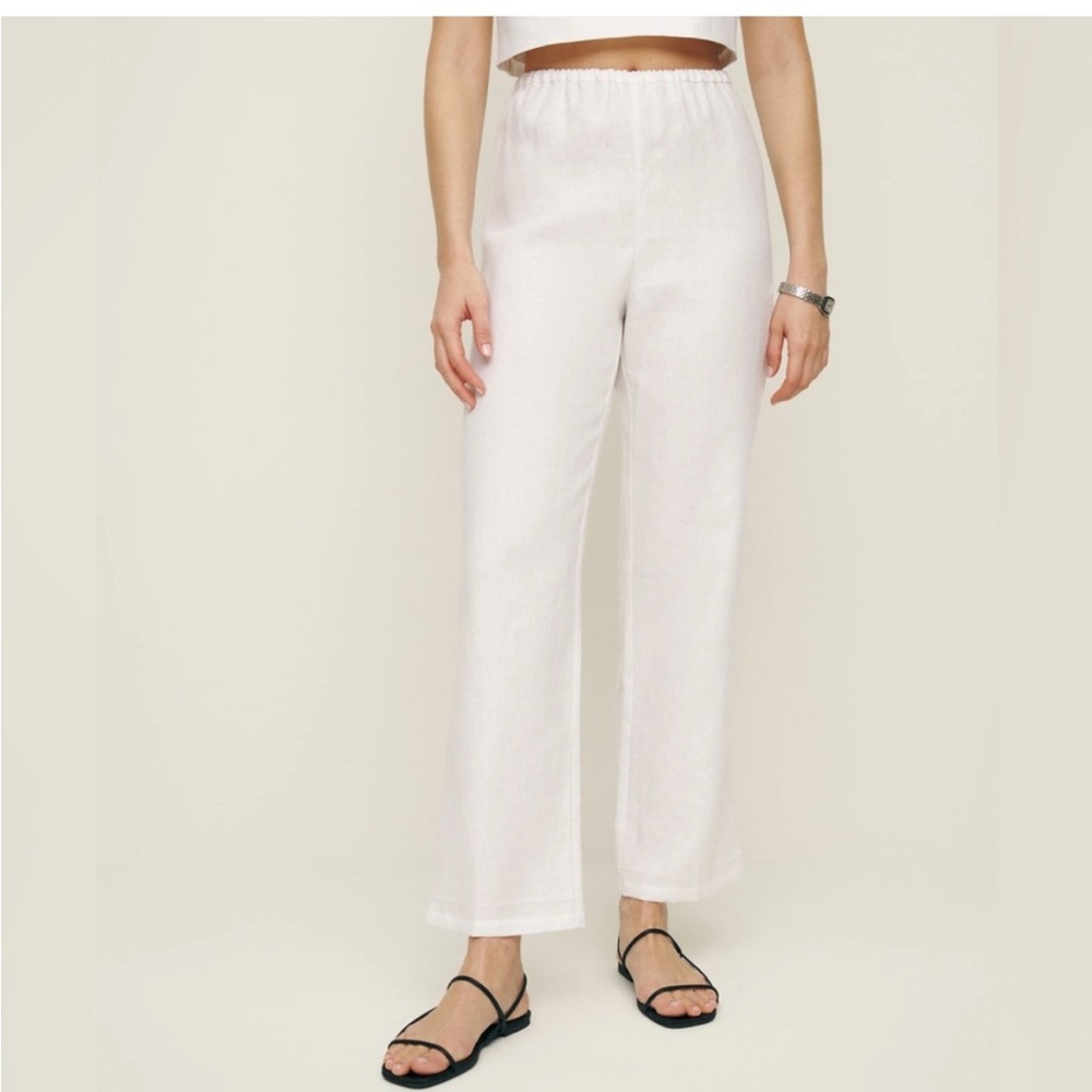 Reformation Linen White Pants